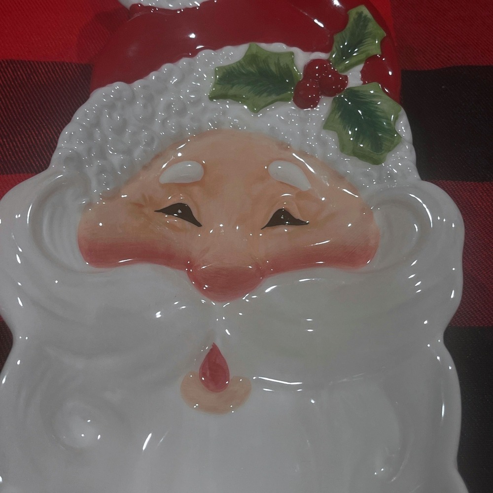 Fitz and Floyd Santa Claus Snack Therapy Serving Dish - Picture 6 of 6